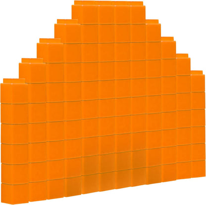 100 Pcs White Linking Cubes for Math Counting Cubes Manipulatives Plastic Counting Block Manipulative Classroom Learning Supplies for Educational Preschool Activities Boy Girl (White)
