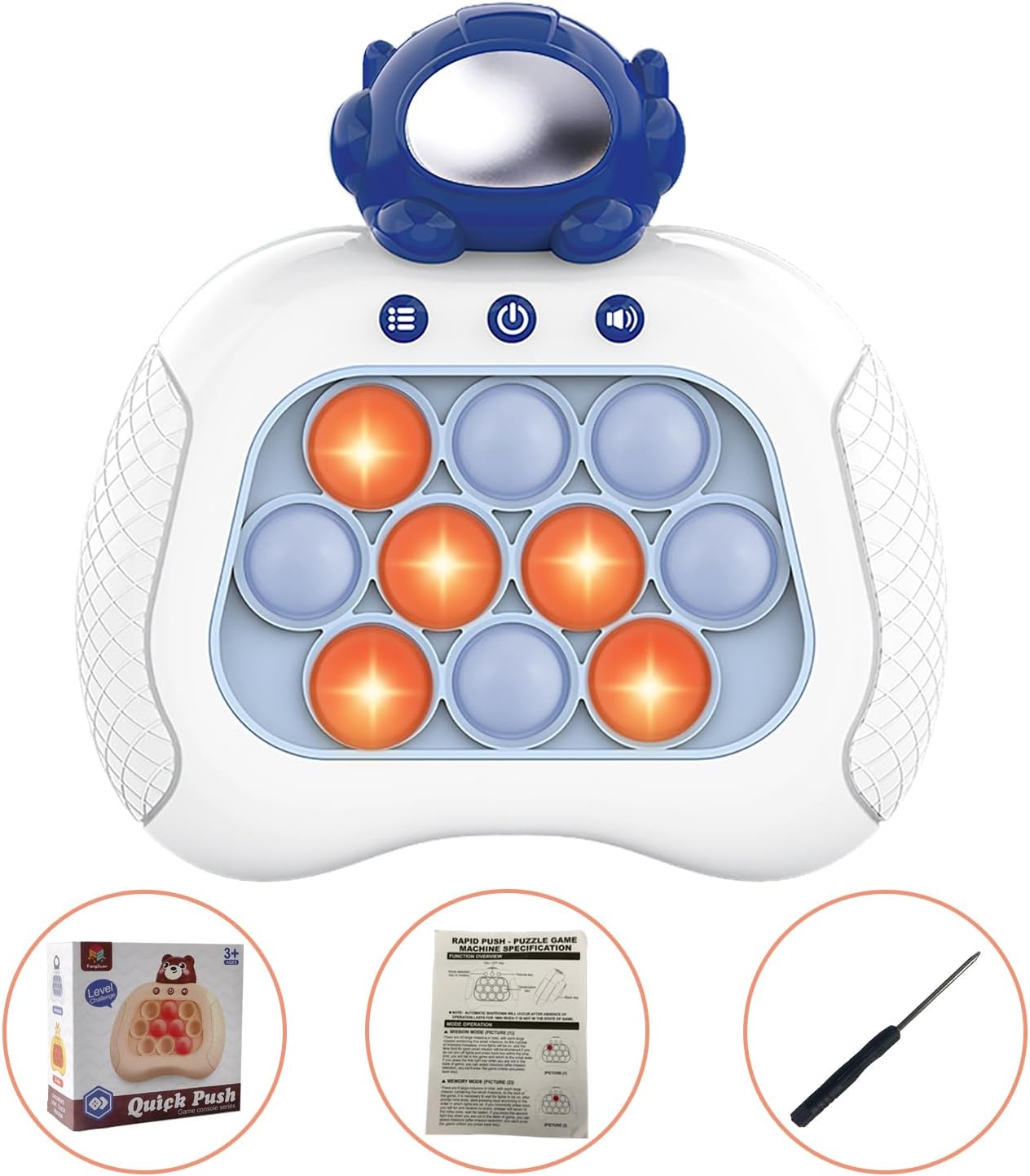 Intoypad Pop The Target! Handheld Speed Push Game Machine: A Fun Multiplayer Game for Family. Sensory Fidget Toy Christmas Toys Gifts for 6 7 8 9 10 11 12 Years Old Kids Road Trip Car Games Light Blue