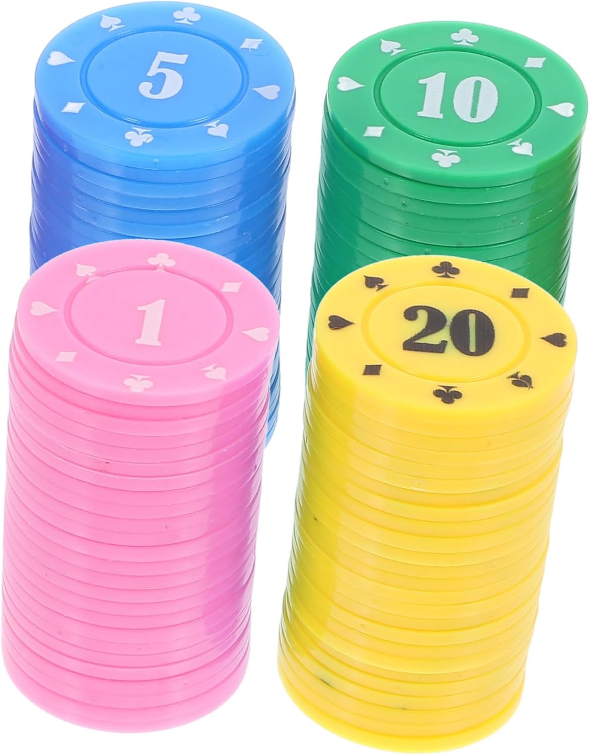 Toddmomy 100pcs Counting Chips for Games Game for Math Counting Sorting Rewards for Boys and Girls Learning Mahjong Poker Chip Props