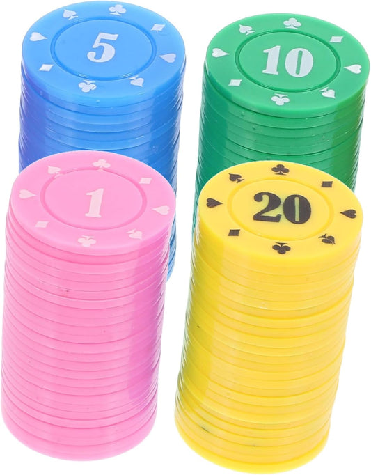Toddmomy 100pcs Counting Chips for Games Game for Math Counting Sorting Rewards for Boys and Girls Learning Mahjong Poker Chip Props