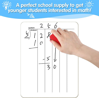 Multiplication Chart Whiteboard - Double-Sided Times Table, 9" x 12" Dry Erase Board, Math Manipulatives White Board for Kids Students, Classroom and Home Learning