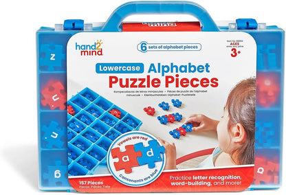 hand2mind Lowercase Alphabet Puzzle Pieces, Spelling Toys for Kids 3-5, Word Building Puzzles, Letter Recognition for Preschoolers, Toddler ABC Learning Toys, Science of Reading Manipulatives