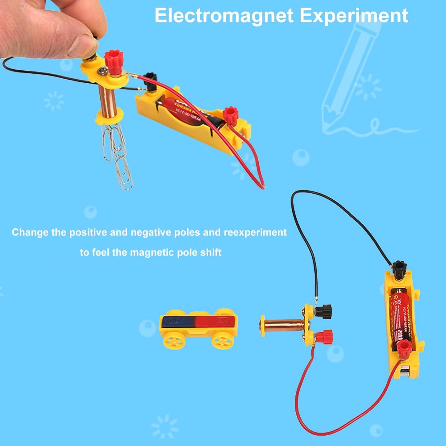 EXBEPE Magnet Kit Physics Science Electromagnet Experiment Set for Education Science Experiment Tools Teacher Classroom Supply