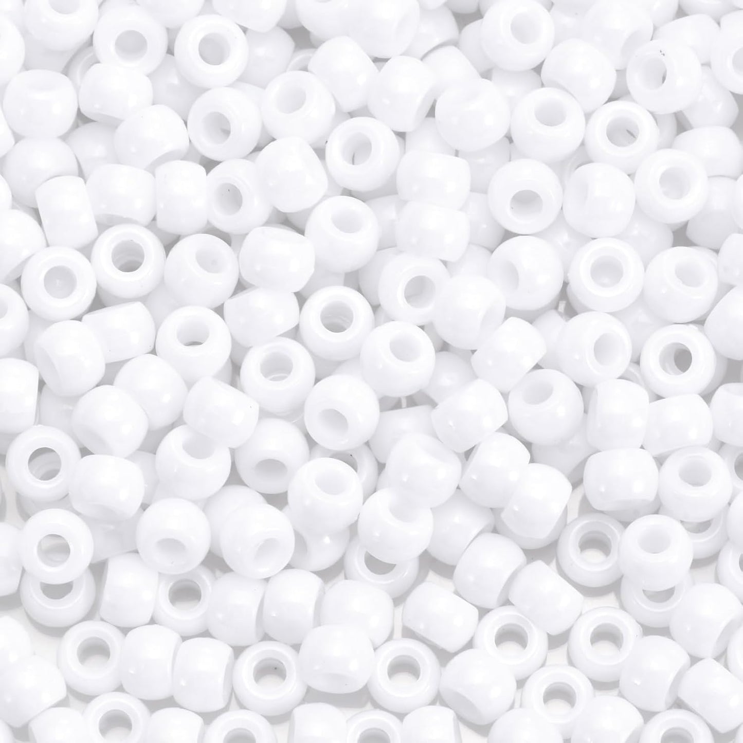 1100Pcs Red Pony Beads 6x9mm Large Hole Plastic Hair Beads for Braids, Kandi Bracelets, Keychains, Jewelry Making