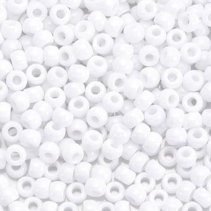 1100Pcs Red Pony Beads 6x9mm Large Hole Plastic Hair Beads for Braids, Kandi Bracelets, Keychains, Jewelry Making
