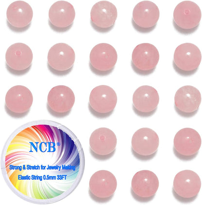 NCB 100pcs Original Natural Stone Beads Gemstone Round Loose Beads 6mm 8mm 10mm (Blue Aventurine, 6mm 100Beads) - Colors A