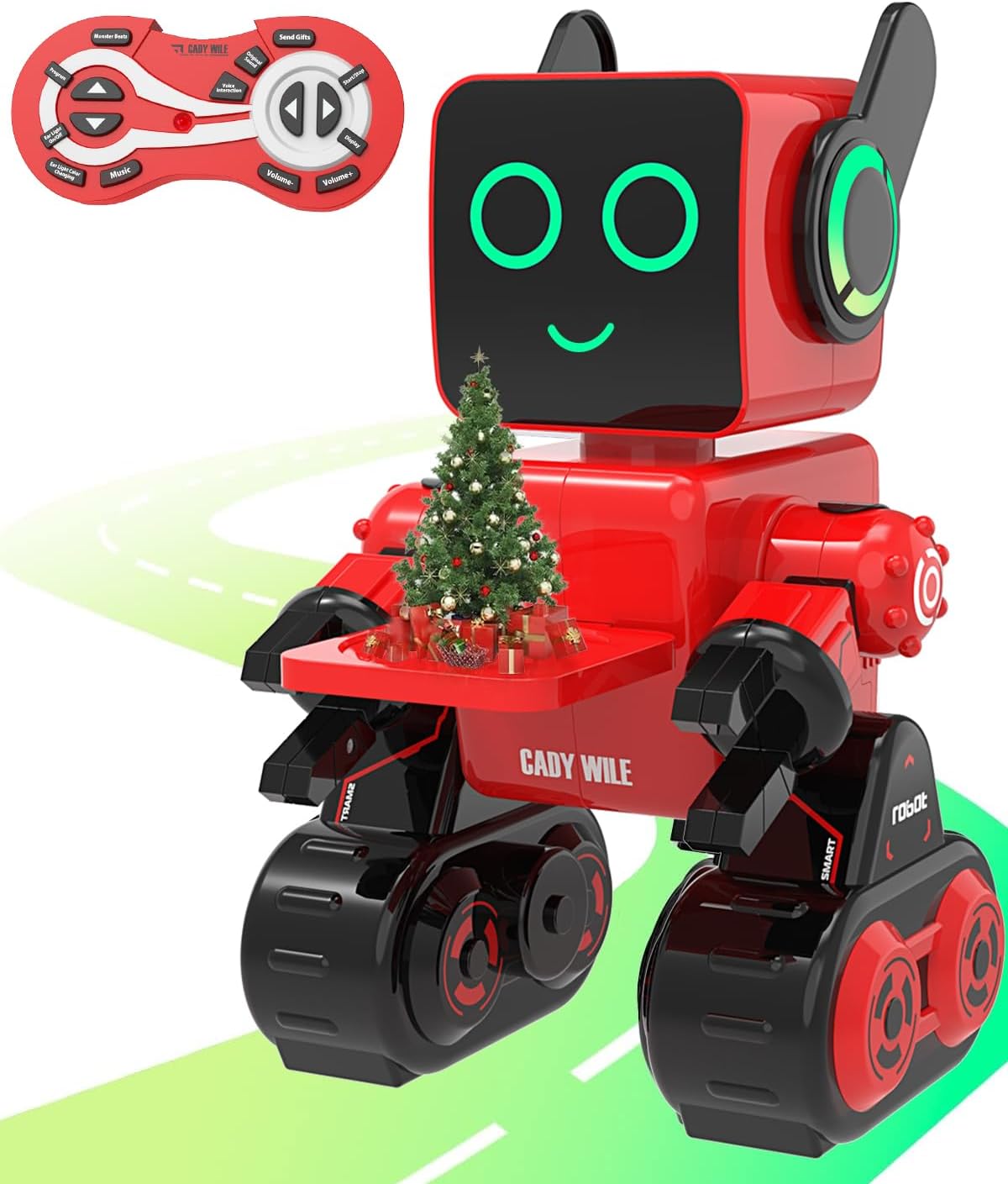 okk Robot Toys for Kids, Programmable Remote Control Robot, Interactive Toys with Coin Bank, LED and Tray, Walking Talking Singing Dancing Gift for Boys Girl（White）