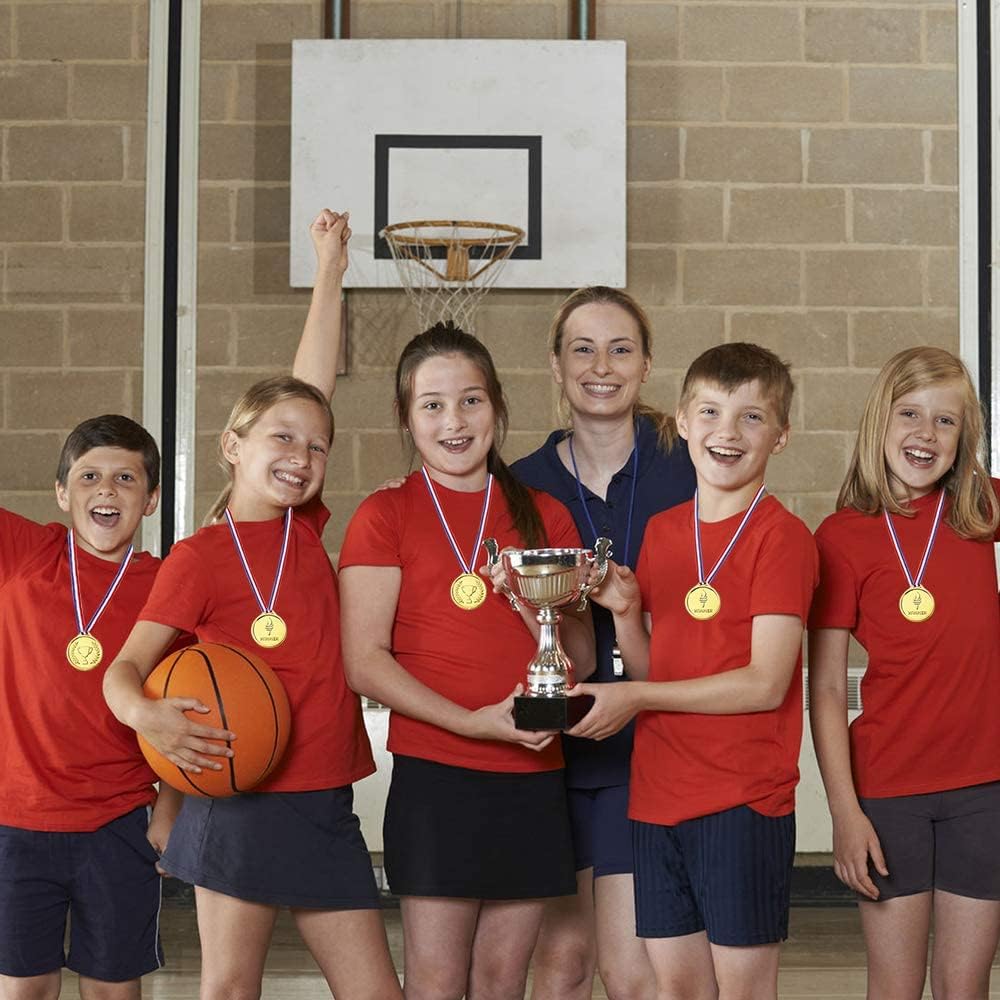 Caydo Gold Medals for Kids, Plastic Medals for Awards Winner Award Medals for Children's Game Prizes, School Sports Games, Competitions, Family Gatherings(24PCS/100PCS)
