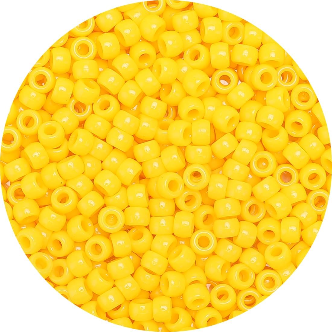 1200pcs Pony Beads Bulk – 11 Colors 6x9mm Plastic Craft Beads for Bracelets, Jewelry, Hair Braiding & DIY Projects