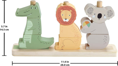 Fisher-Price Wood Toddler Toy Veggie Stacker, Tiny Garden Wooden Sorting & Stacking Activity for Preschool Kids Ages 18+ Months (Amazon Exclusive)