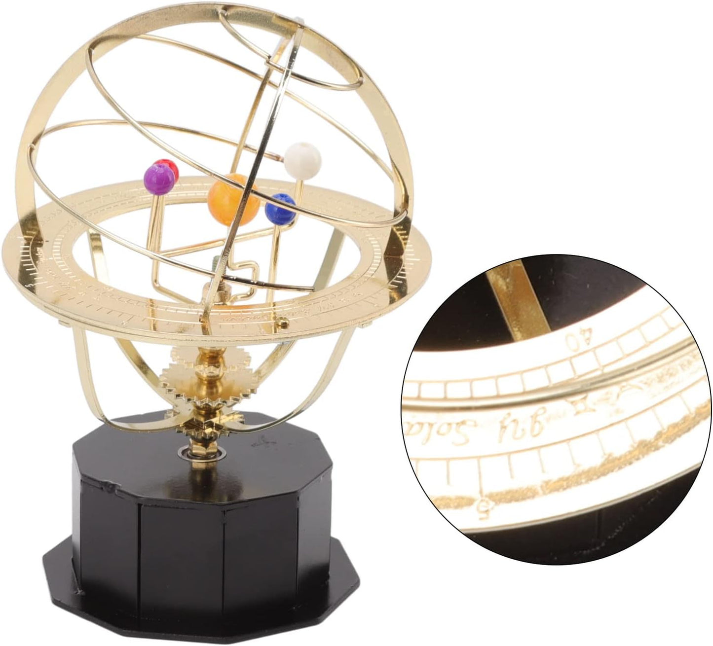 Grand Orrery Model of The Solar System Metal Solar System Model Decoration for Teenagers Educational Tabletop Toy Office Study Classroom Decoration Iron Electroplating Process