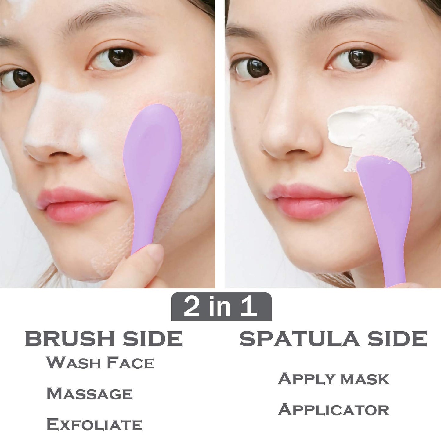 RamPula Silicone Face Mask Brush, Face Scrubber for Gentle Exfoliating & Hairless Moisturizers Applicator Tools for Apply Mud, Clay, Charcoal Mixed Mask, Cream, Lotion