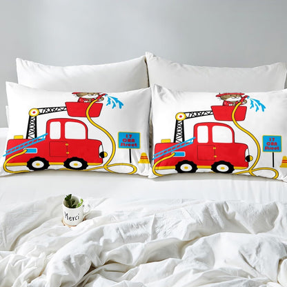 Manfei Musical Kids Fitted Sheet Full Size, MusicalGuitar Radio Drum Kit Headset Print Bedding Set 3pcs for Boys Girls, Rock Music Bed Cover with 2 Pillowcases, Soft Polyester Bedding, No Top Sheet