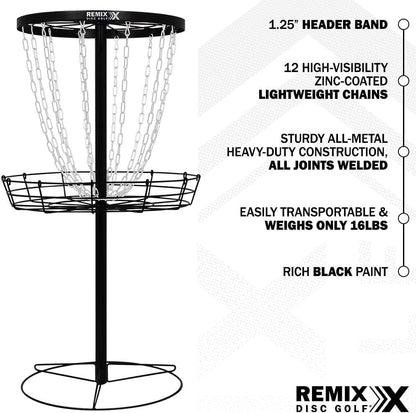 Remix Deluxe Practice Basket for Disc Golf - Choose Your Color and Style