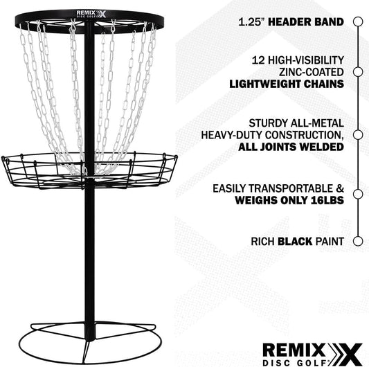Remix Deluxe Practice Basket for Disc Golf - Choose Your Color and Style