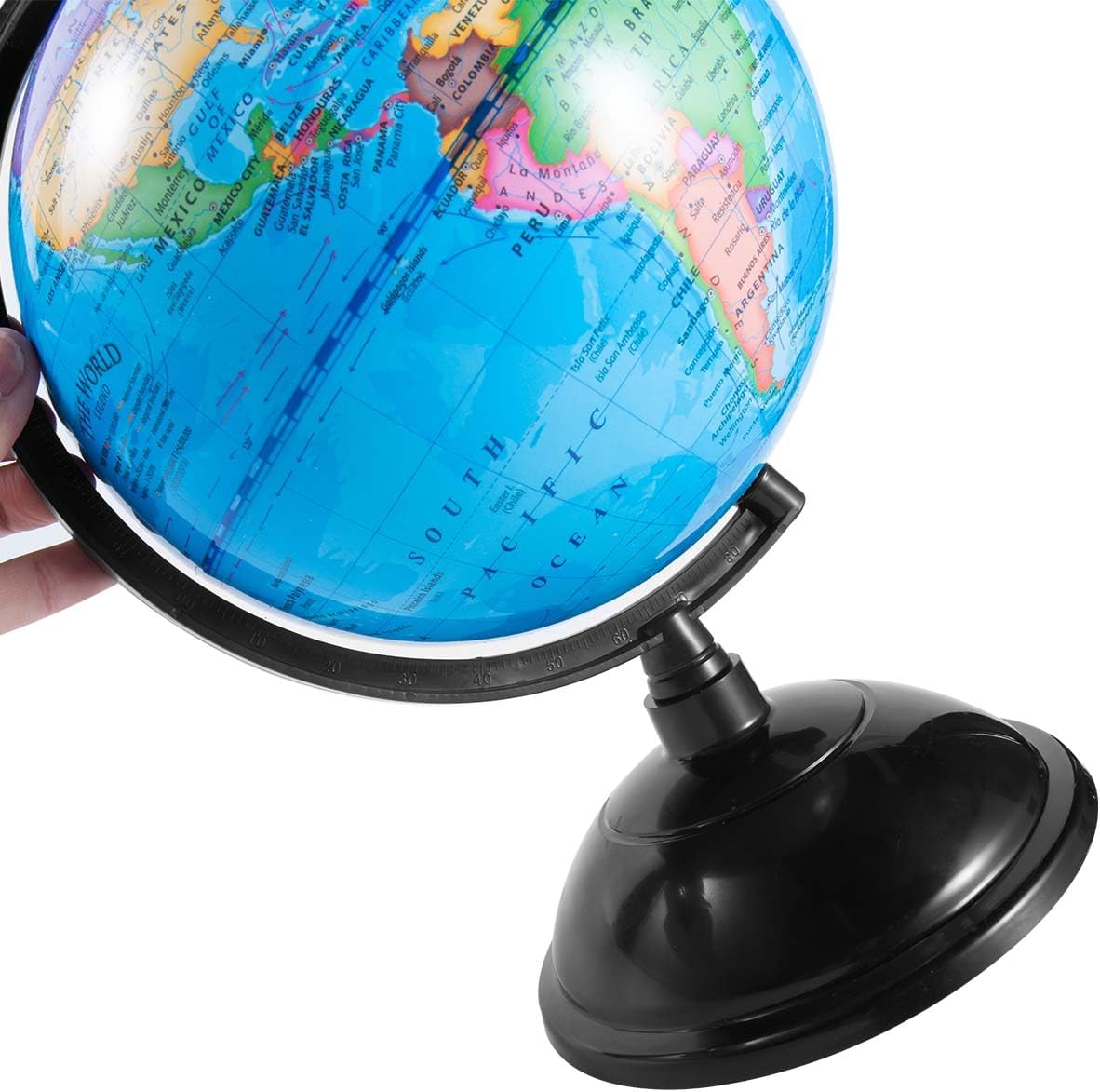 KISEER 8 Inch World Globe with Stand Rotating Earth Spinning Globe for Kids Geography Classroom Education or Decorations (Blue)