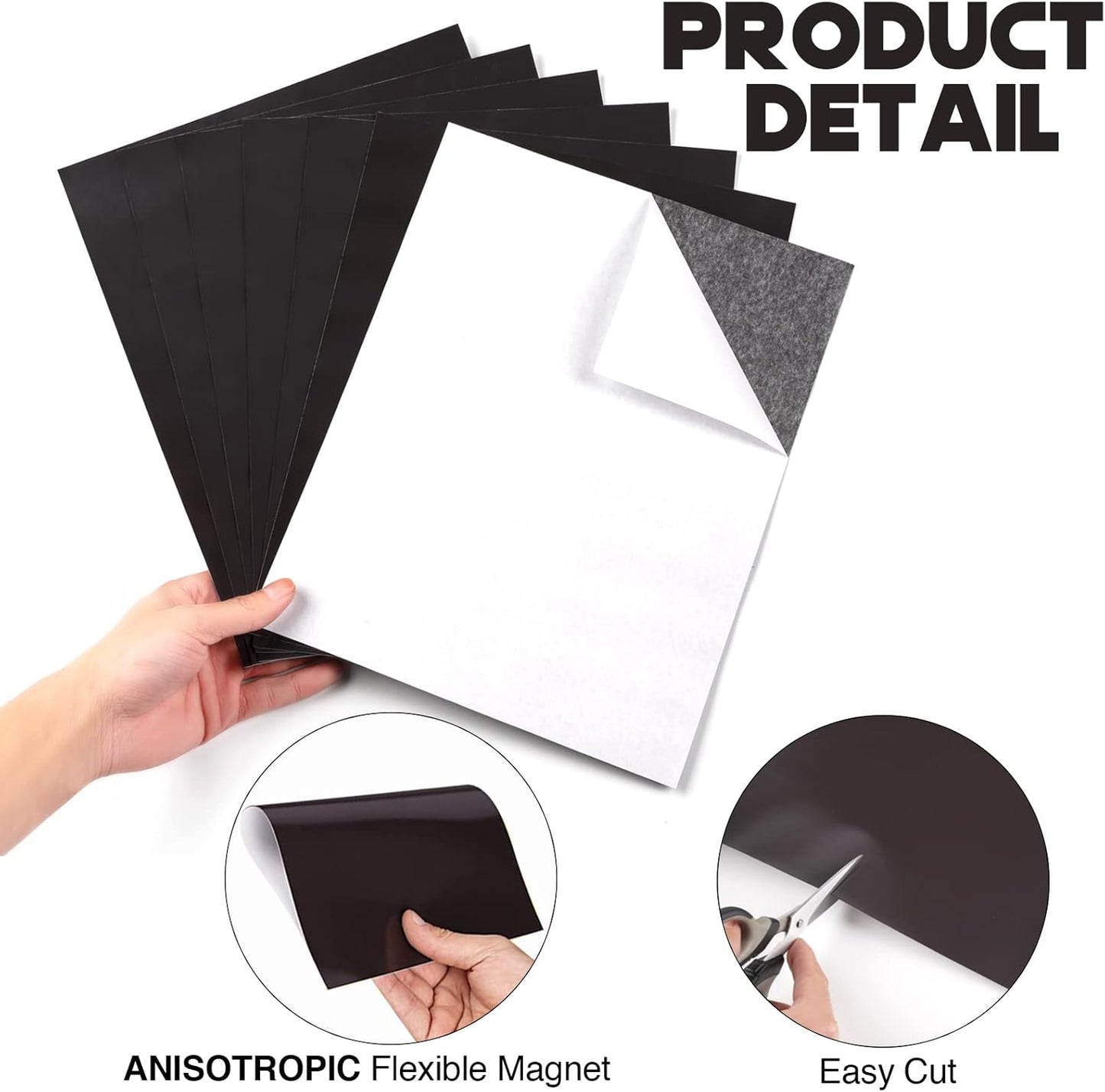 Adhesive Magnetic Sheets for Letter Size 8.5x11 (Pack of 8),Magnet Sheets with Self-Stick Adhesive for Home/Classroom/Office,Easy Cut DIY Paper Craft Magnet