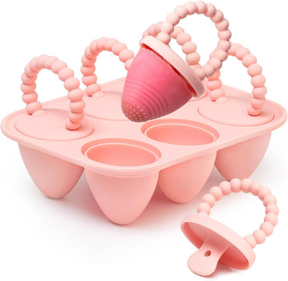 All-Silicone Baby Popsicle Molds with Sticks, AODISTUCE 1oz Popsicle Molds for Babies Breastmilk Popsicles Molds for Teething Relief, Frozen Treats Maker Popsicle Maker Ice Pop Mold for Toddlers Kids