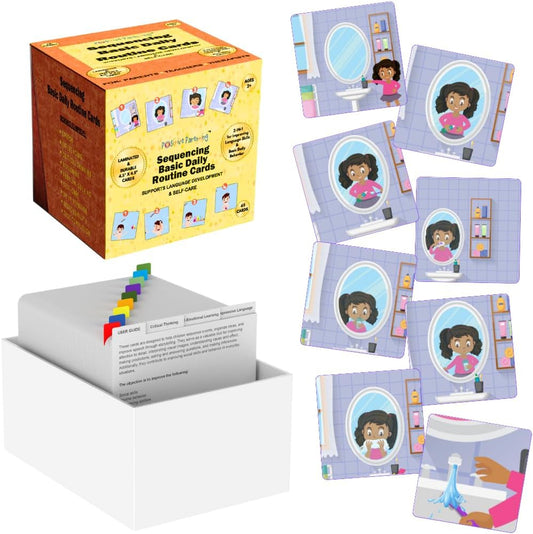 Sequencing Daily Routine Conversation Cards | Learning Material for Social Skills & Emotional Intelligence| Speech Therapy Resources | Articulation, ESL & Storytelling Cards | Sequencing Card Game