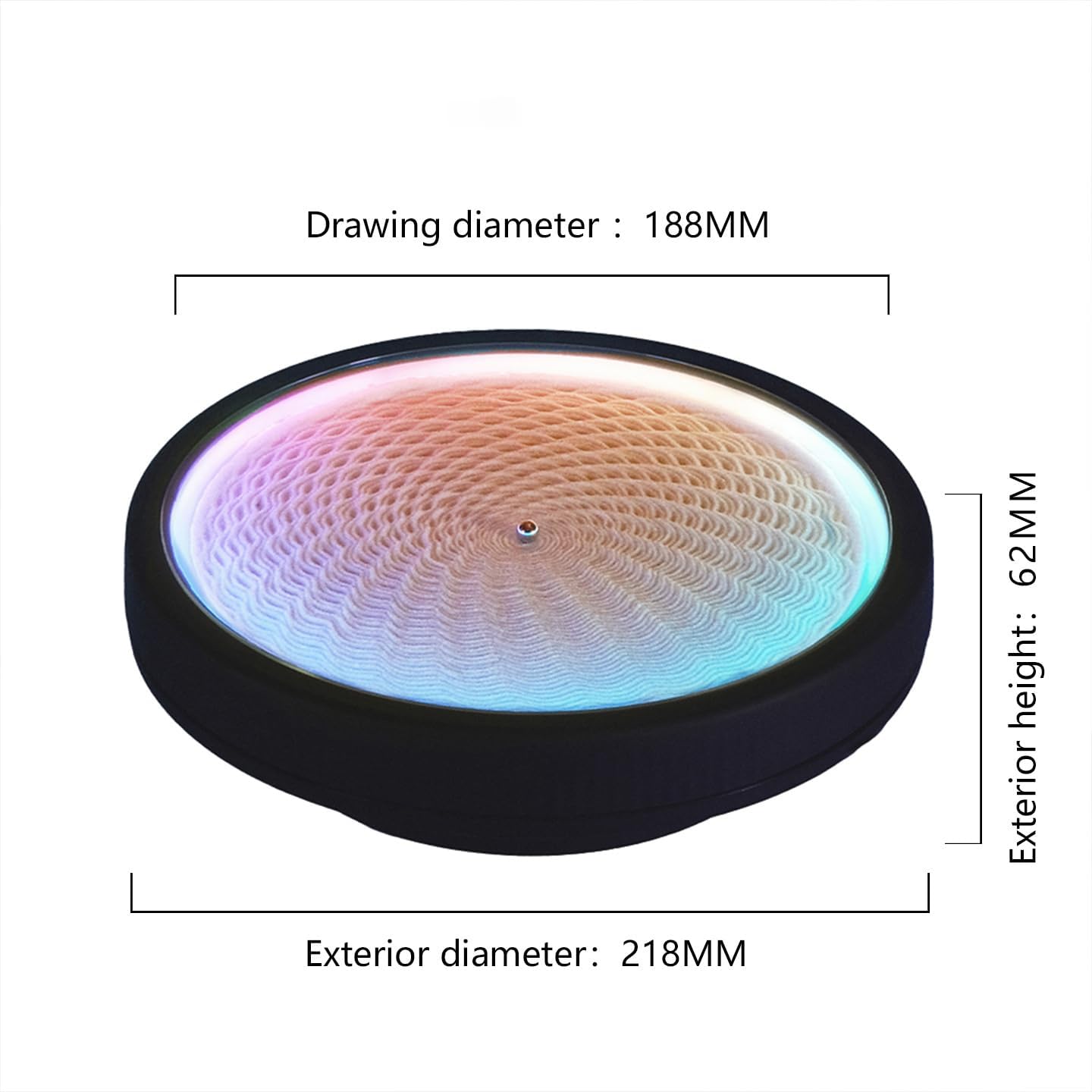 Haihomebest Automatic Zen Drift Sandscape – App-Controlled Sand Drawing with DIY Pattern Design, LED Ambient Light & Moving Sand Display for Creative Home Decor