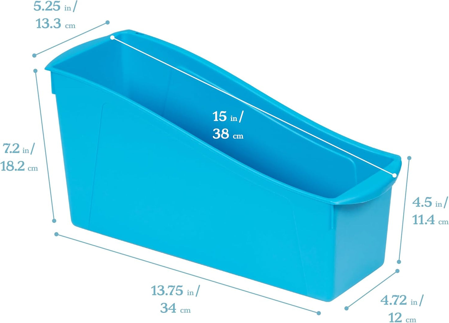 ECR4Kids Linking Plastic Storage Book Bin, Multipurpose Organization, Neon Purple, 10-Piece