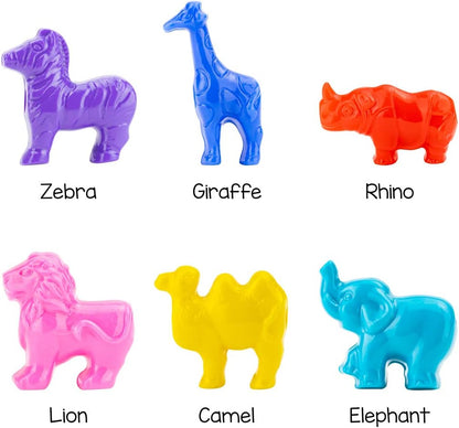 Hygloss Animal Shaped Beads 50 Pcs Plastic Zoo Safari Animal Pony Bead Charms - Colorful Craft Beads - for Kids DIY Craft Jewelry Making Necklace Bracelet Supplies, Resealable Container