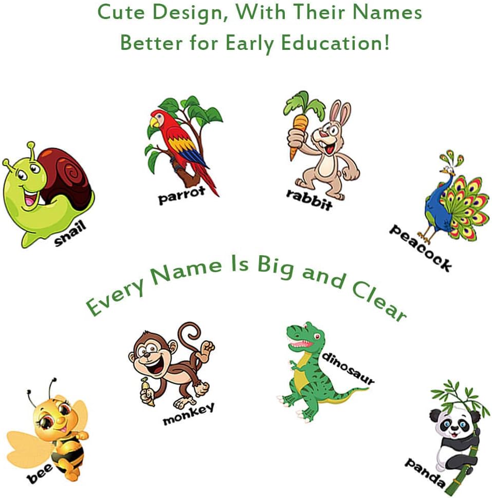 Animal Magnets Letters Refrigerator for Kids Toddlers, 32 Fridge Magnetic Animal Toys Set with Clear & Big Letters Educational Spelling Early Learning Tool