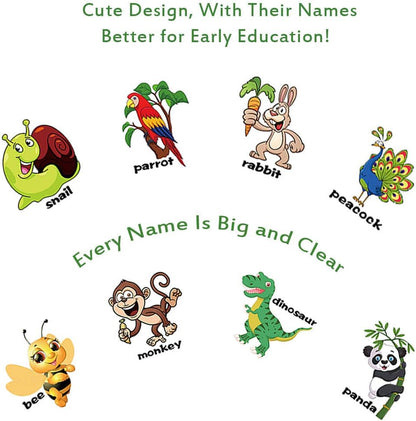 Animal Magnets Letters Refrigerator for Kids Toddlers, 32 Fridge Magnetic Animal Toys Set with Clear & Big Letters Educational Spelling Early Learning Tool