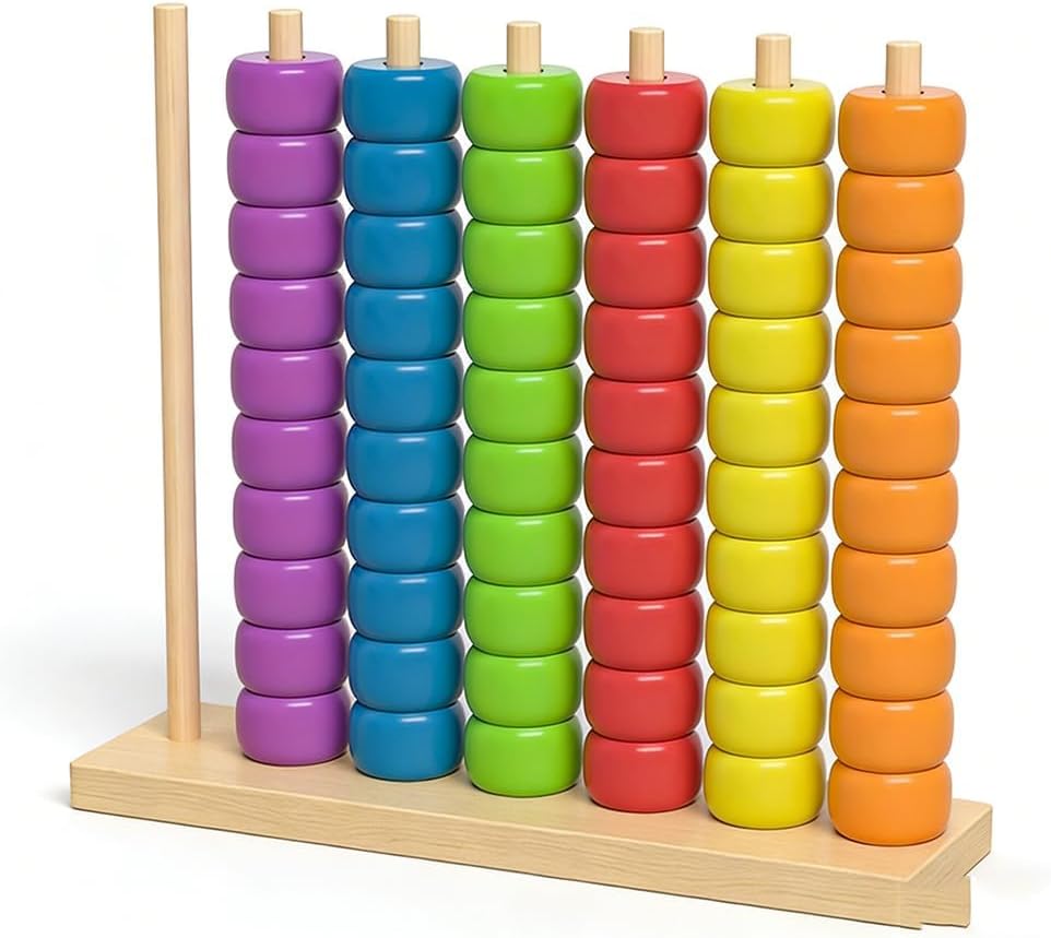 2026 New Fast-Paced Rainbow Ring Stacking Puzzle Game, Upgrade Wooden Color Match Challenge Game for Family Fun and Strategy Lovers, Color Matching Stacking Puzzle Game (A0.3)