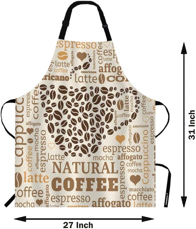 WONDERTIFY Science Education Sketch Apron,Laboratory Chemistry Book Equation Loupe Beaker Flask Glass Bib Apron with Adjustable Neck for Men Women,Suitable for Kitchen Cooking Chef Grill Bistro Apron