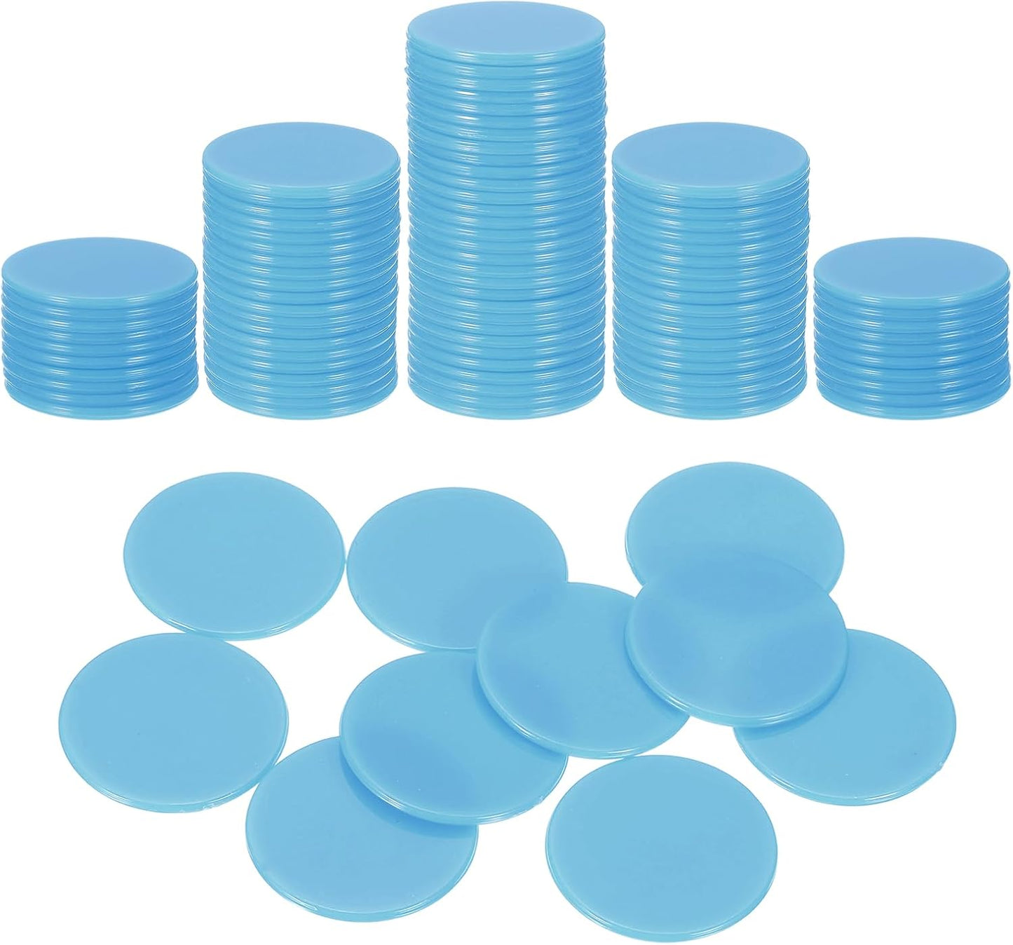 uxcell 100Pcs 1 Inch Poker Chips, Plastic Bingo Chips Learning Counters Counting Counters Disks Markers Opaque Game Tokens for Game Play Math Counting, Purple, Flat