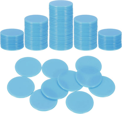 uxcell 100Pcs 1 Inch Poker Chips, Plastic Bingo Chips Learning Counters Counting Counters Disks Markers Opaque Game Tokens for Game Play Math Counting, Purple, Flat
