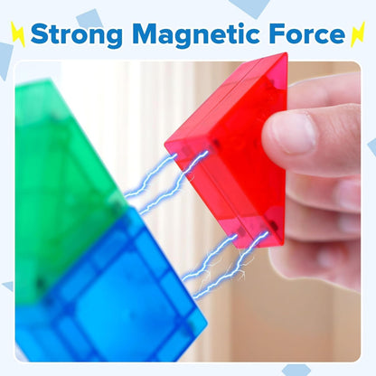 YPLUS Mini Magnetic Tiles Travel Magnetic Blocks Building Toys, 700 Shapes 3D Magnet Tangrams Puzzle, Toddlers Montessori Road Trip Toys STEM Educational Activity for Kids 4-8, 8-12
