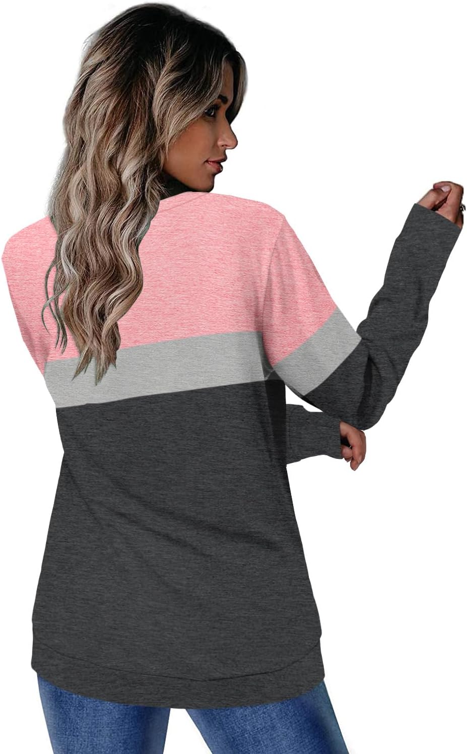 CRAZY GRID Womens Trendy Long Sleeve Shirts Casual Loose Soft Sweatshirt Fall Tops