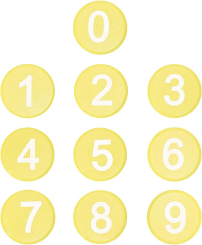 Tupalizy Round 0-9 Number Refrigerator Magnets Fridge Whiteboard Magnetic Pins Stickers Kitchen Home Office School Crafts, 10PCS (White)