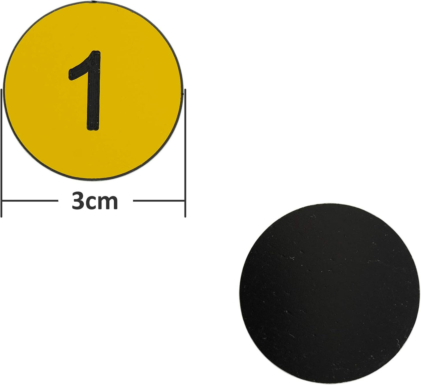 StayMax Plastic Number Tags Engraved Numbered Tags Without Hole (1-50, Black)