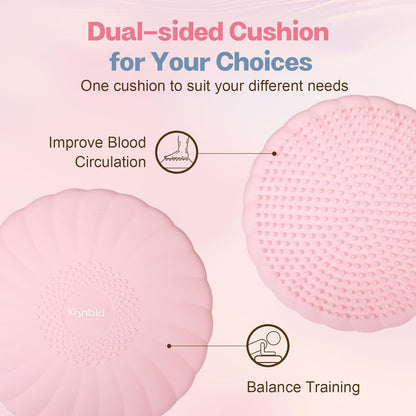 kisnbld Wobble Cushion, Extra Thick Wiggle Seat for Sensory Kids, Non-slip Balance Disc with Inflation Pump for Adults Core Strength, Posture Improvement & Physical Therapy (13.5in/34cm)