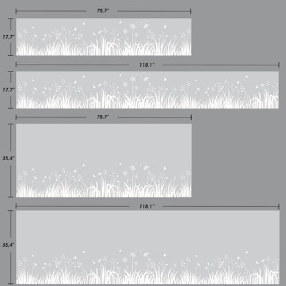 DKTIE Window Privacy Film Flowers Pure White Pattern Stained Glass Window Film Decorative Frosted Glass Window Film Sun Blocking Heat Control Static Cling (A274, 17.5" x 78.7")