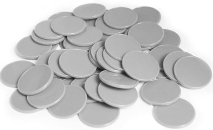 Set of 100 Opaque Plastic Learning Counters Mini Poker Chips Game Tokens with Storage Box (Black+White+Blue+Purple, 1 Inch)