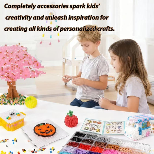 26000PC 2.6mm Mini Fuse Beads, 48 Colors Melty Beads Includes Pegboard & Ironing Paper，Christmas Home School Arts and Crafts Supplies for Kids