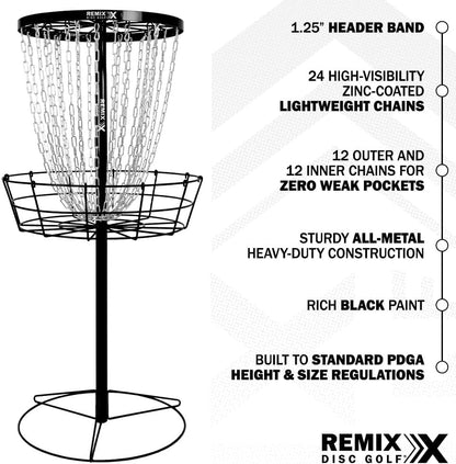 Remix Deluxe Practice Basket for Disc Golf - Choose Your Color and Style
