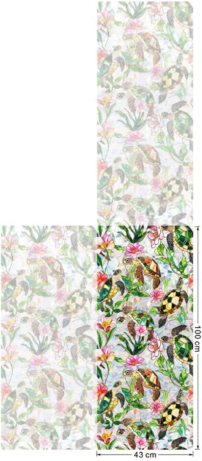 Flower Stained Glass Window Film Decorative Static Cling Stickers Sun Blocking Privacy Decals for Home Car White Lily