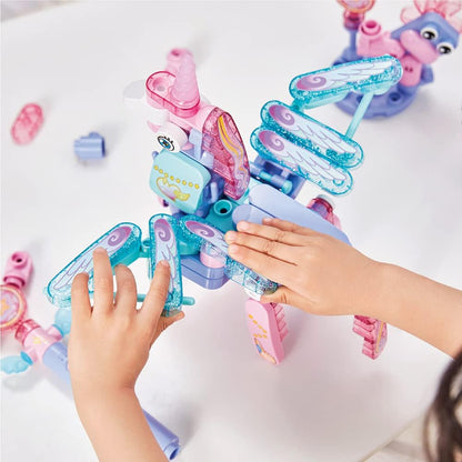 BOTZEES GO! Unicorn Robot for Kids - Building & Electric Remote Control STEM Learning Toy for Ages 3+, Girls - RC Magic Stick, App Based