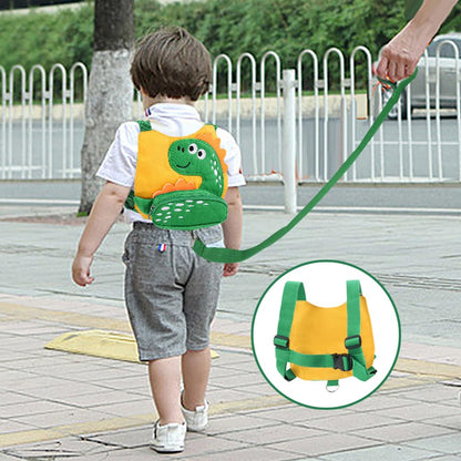 3 in 1 Toddler Harness Leash + Baby Anti Lost Wrist Link, Accmor Cute Dinosaur Child Safety Harness Tether, Kids Walking Wristband Assistant Strap Belt for Parent Boys Outdoor Activity (Black)