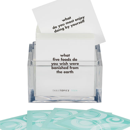 TableTopics Teen Conversation Cards for Teenagers with Their Family & Friends, 135 Fun Questions for Connection at Dinnertime, Hangouts, Game Night, & Classrooms