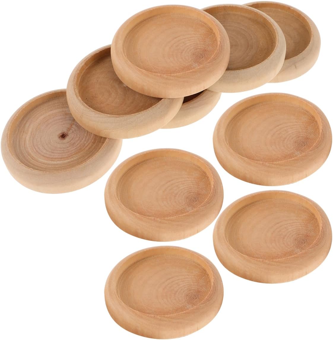 Yardwe 10 Pcs Solid Wood Bases 2.75 Inch Unfinished Round Wooden Base for Diy Needle Cushion Pin Cushion Stand and Miniature Artware Display