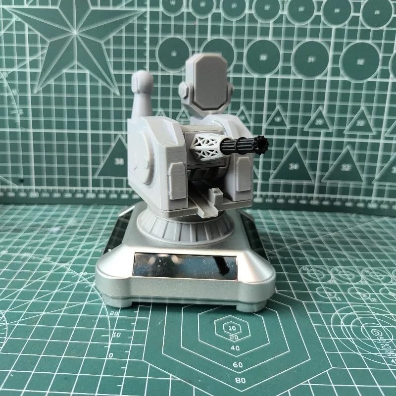 3D-Printed Solar-Powered Military Model Rotating Ornament, Great Decorative Artwork Model Gift for Home,Gift Ideal for Military Enthusiasts (Circular Radar Close-in Weapon System)
