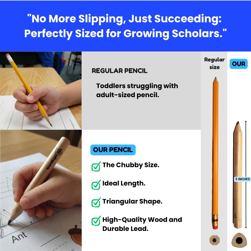 Writing Practice Workbook Set for Kids Ages 3-5 - Tracing Books with Thick Triangular Pencils, Sharpener, Eraser | Learn to Write Letters, Numbers, Lines | Preschool & Kindergarten Homeschool Supplies