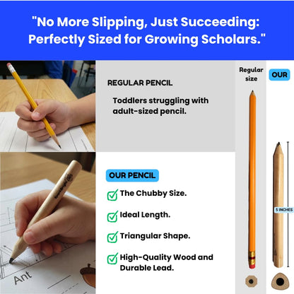 Writing Practice Workbook Set for Kids Ages 3-5 - Tracing Books with Thick Triangular Pencils, Sharpener, Eraser | Learn to Write Letters, Numbers, Lines | Preschool & Kindergarten Homeschool Supplies