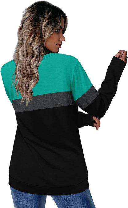 CRAZY GRID Womens Trendy Long Sleeve Shirts Casual Loose Soft Sweatshirt Fall Tops